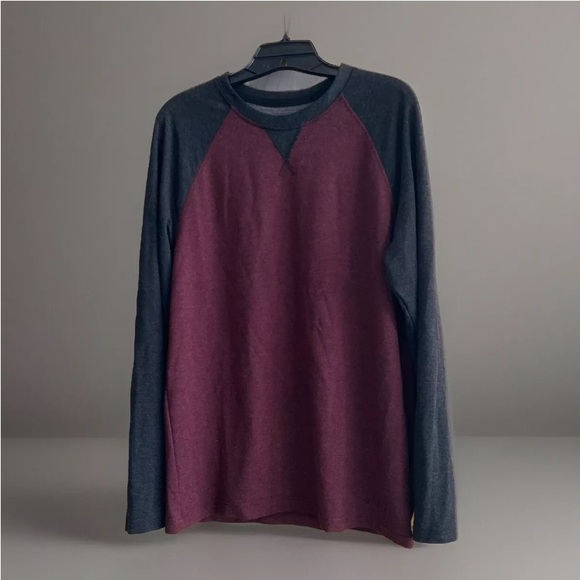 Orvis Shirt Mens Medium Burgundy Red Baseball Casual Pullover Sweatshirt - Picture 1 of 8